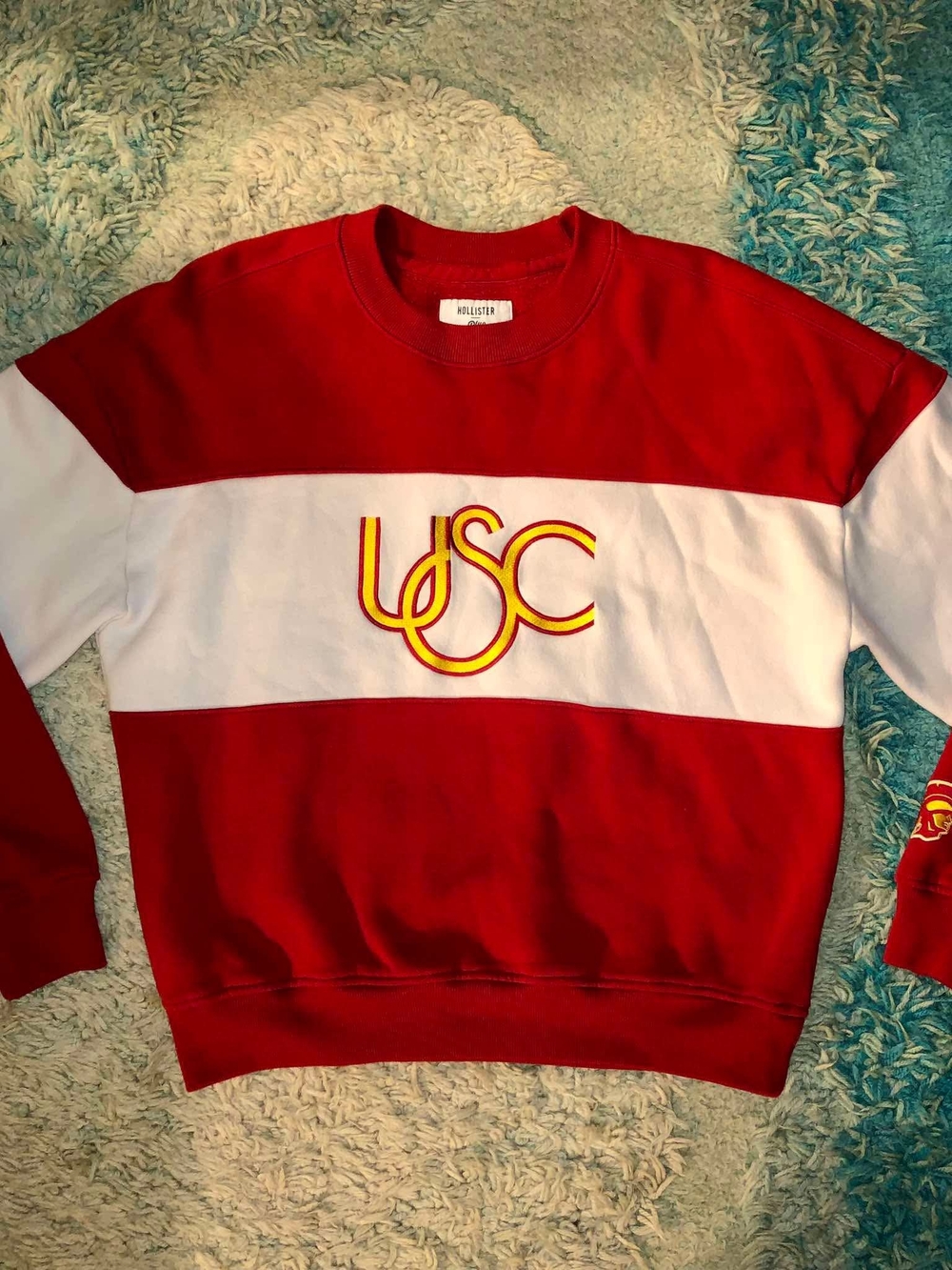 Hollister Boxy USC Graphic Crew Sweatshirt Size S